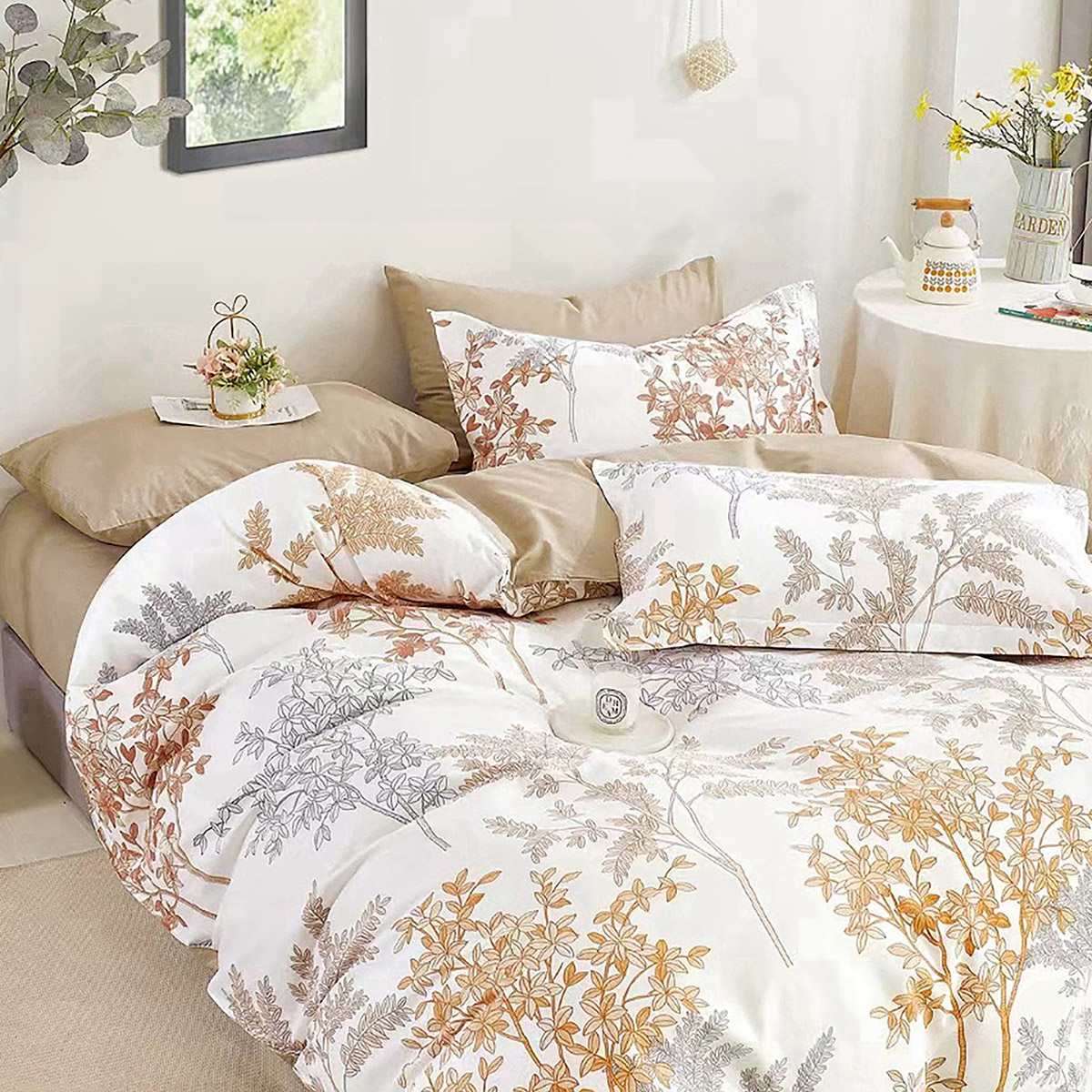 Beauty Home Σετ σεντόνια υπέρδιπλα με λάστιχο Art 12602 Rossi 165x200+30 Εκρού