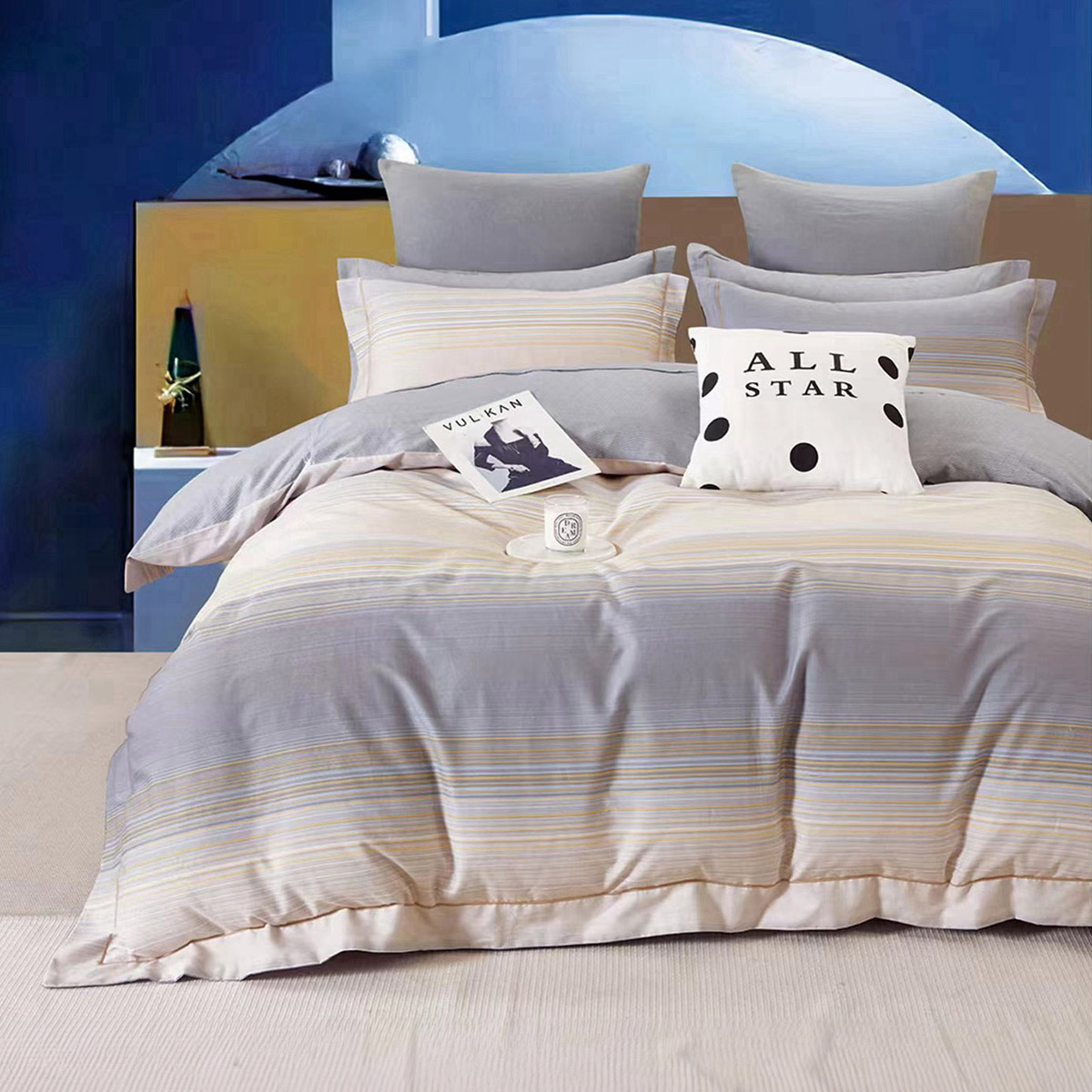 Beauty Home Σετ σεντόνια υπέρδιπλα με λάστιχο Art 12618 Bach 165x200+30 Γκρι